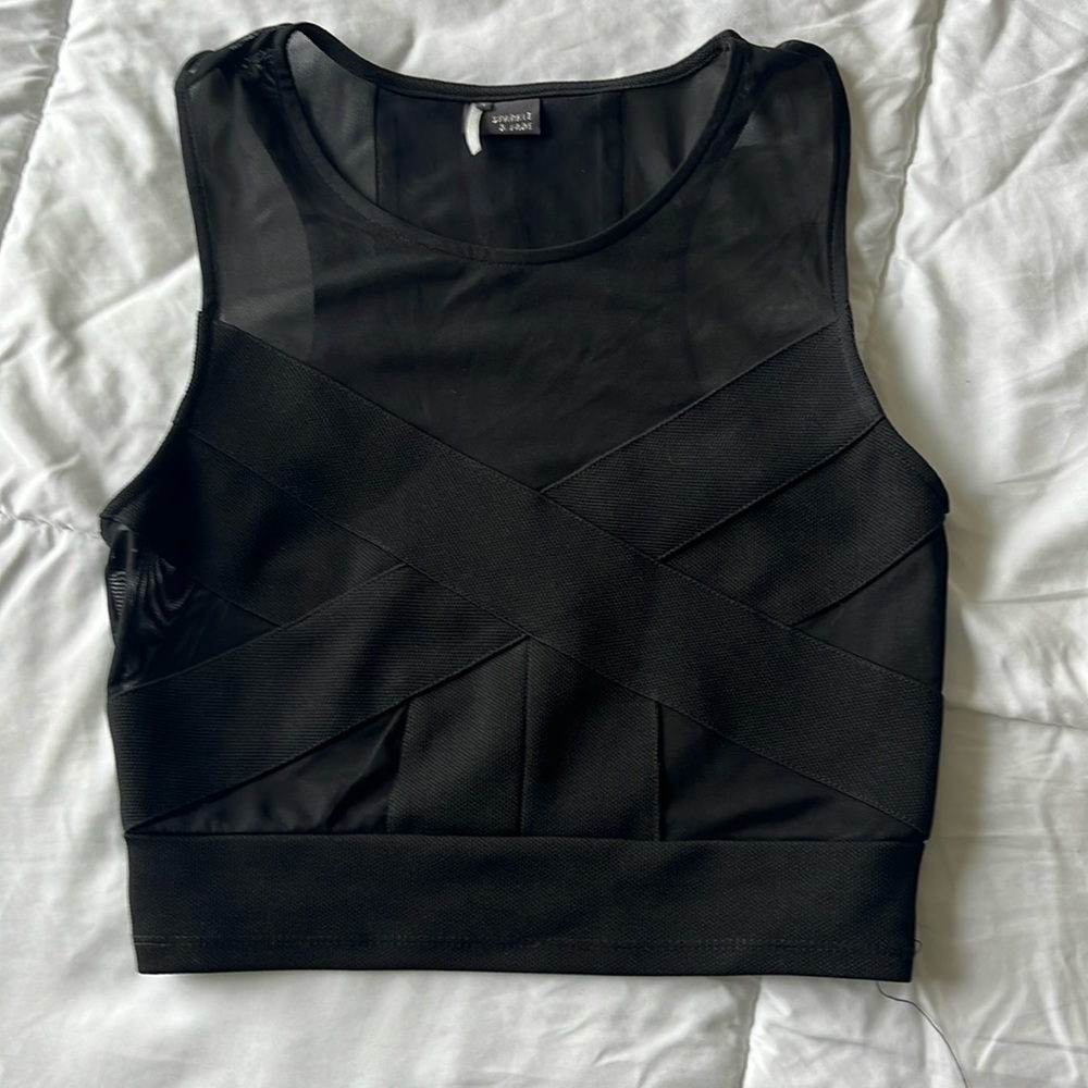Urban Outfitters Cropped Mesh Tank